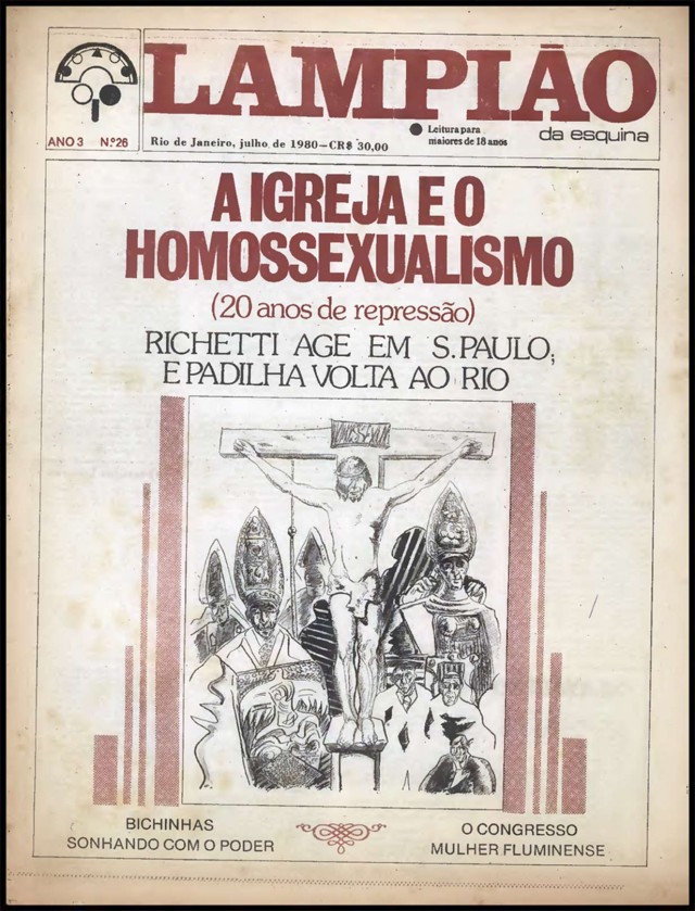 O jornal Lampião, exemplar de  julho de 1980, denuncia os abusos e a violência da Operação Richetti, na área central da cidade.